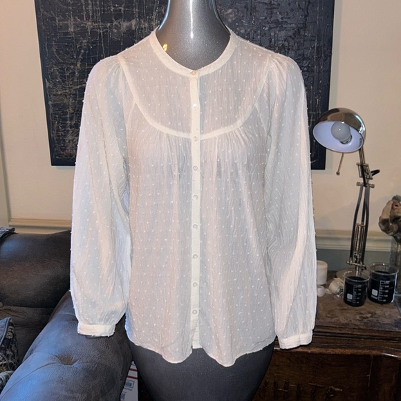 Madewell Balloon-Sleeve Peasant Top in Clipdot - Picture 4 of 12